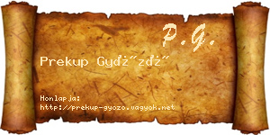 Prekup Győző névjegykártya